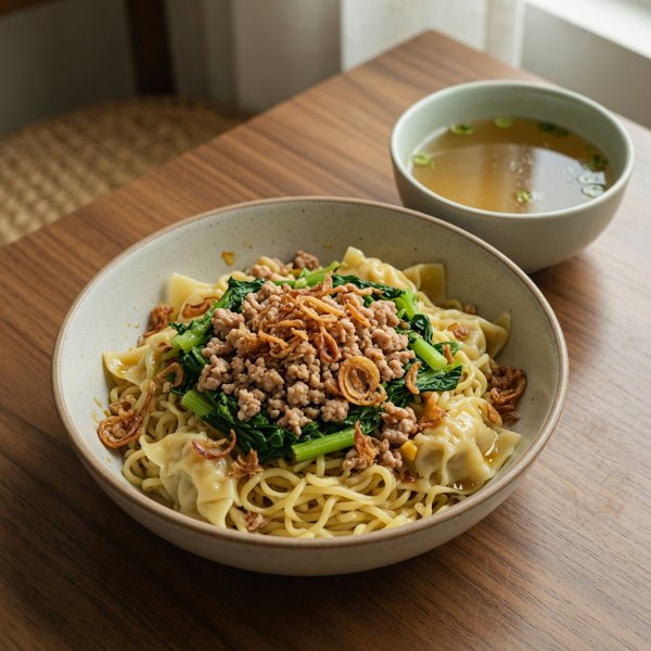 Mie Pangsit Life — Life Kitchen & Bar Pamekasan (ilustratif, bukan foto hidangan asli)