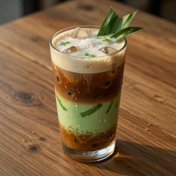 Klepon Coffee Latte — Life Kitchen & Bar Pamekasan (ilustratif, bukan foto hidangan asli)